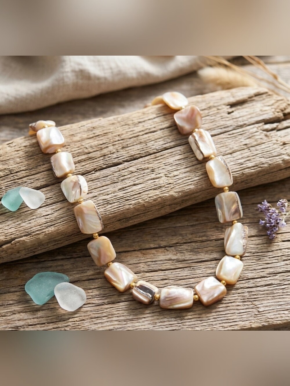 Elegant Natural Shell Link Necklace